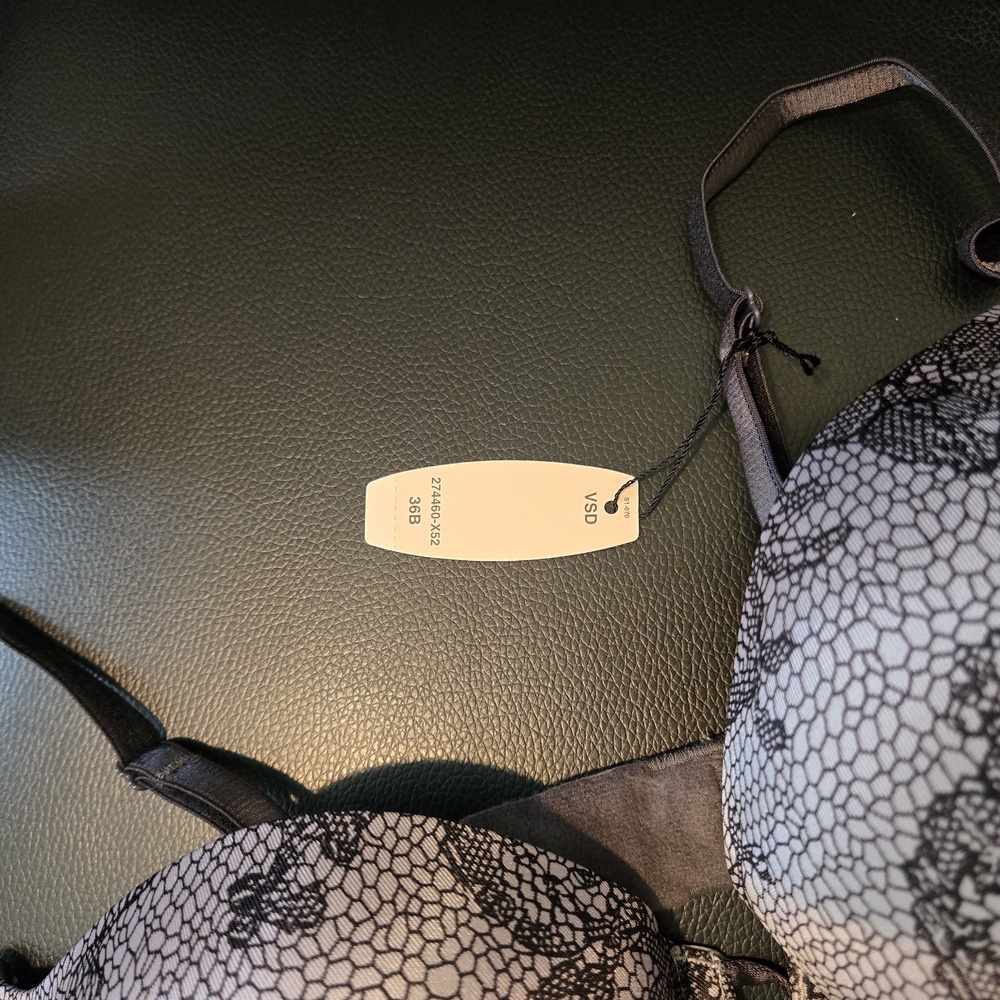 Black and Gray Lace Bra